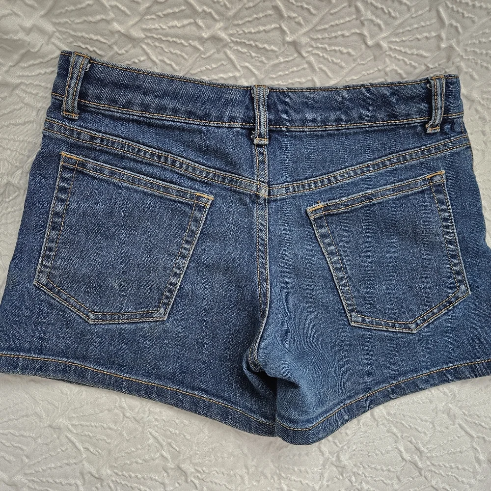 Crazy 8 Girls' Sz 14 Medium Wash Blue Stretchy Denim Crochet Lace Accents - Boho